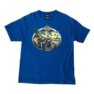 Harley Davidson Peterson’s Key West FL T-Shirt Large Blue